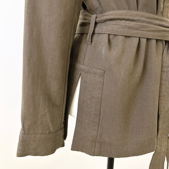 H&M Army Green, Dark Green Short Kimono, Tie Waist - size 8 - Picture 4 of 9